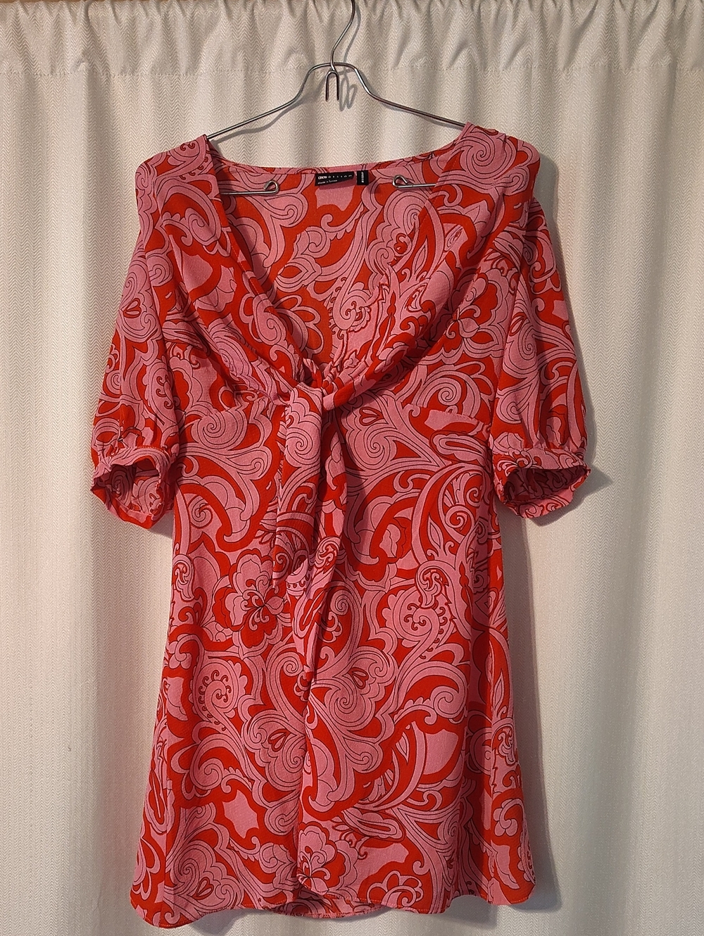 ASOS Pink and Red Paisley Midi Dress